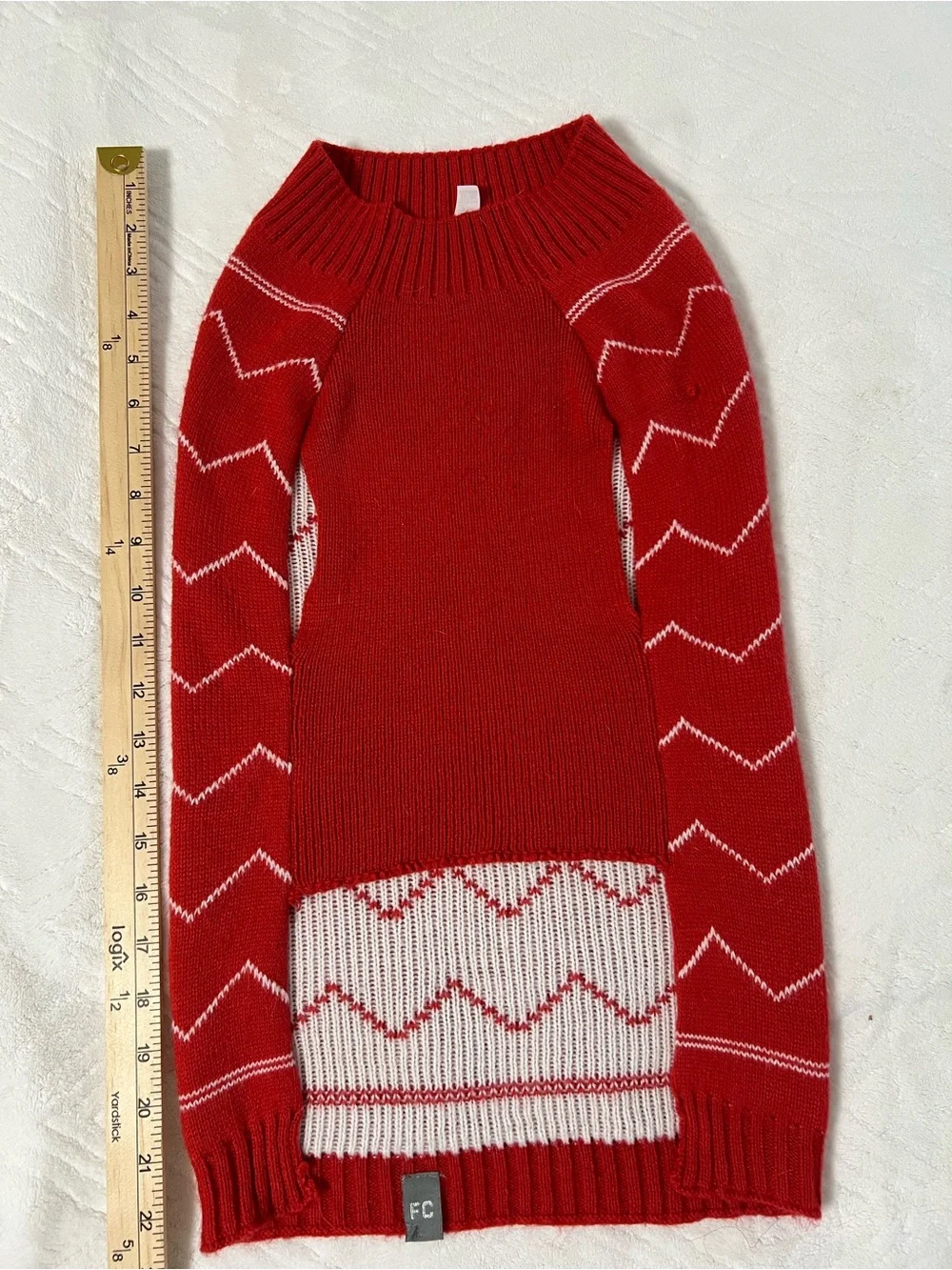 Red Holiday Dog Sweater with Christmas Tree